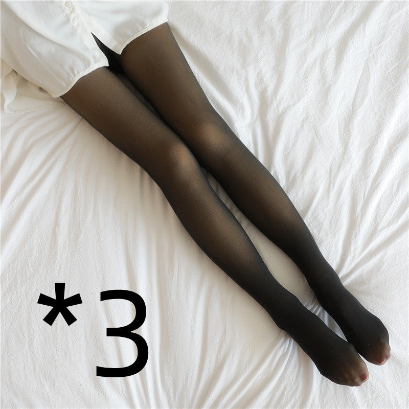 Winter Warm Fleece Pantyhose Women Fleece Lined Pantyhose Thermal Winter Tights